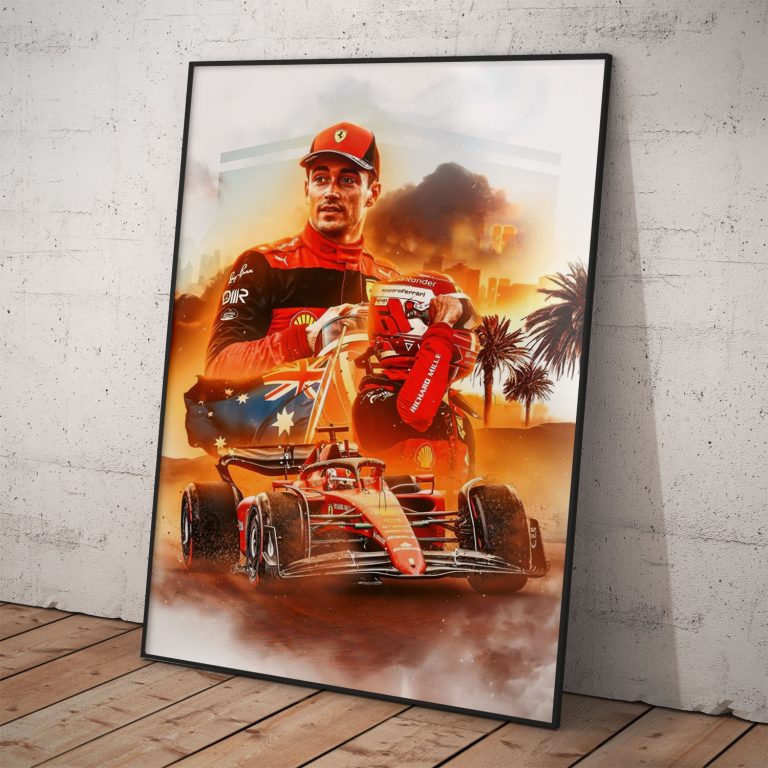 Estetický plagát Charles Leclerc s kvalitným pololesklým papierom