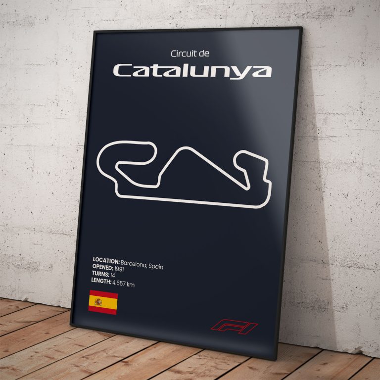 Vychutnajte si exkluzívny plagát Catalunya na kvalitnom papieri s modrým pozadím.