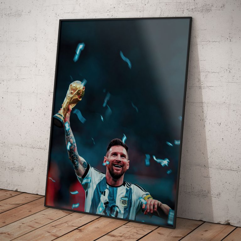 Poster Lionela Messiho, oslava titulu majstra sveta, kvalitný pololesklý papier, slovenský dizajn