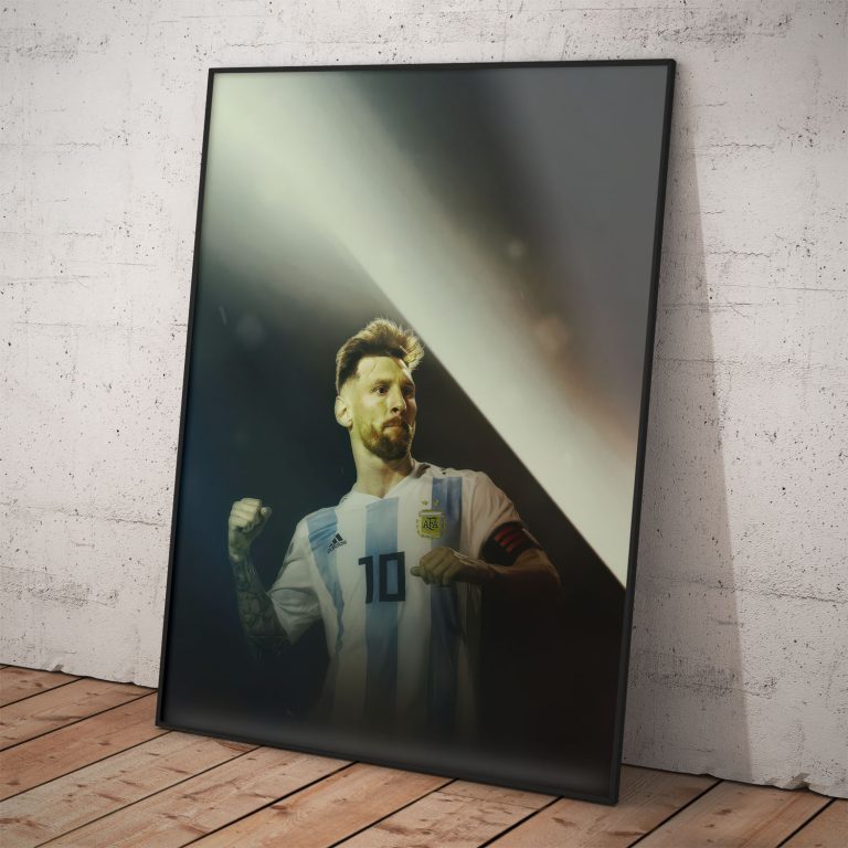 Poster Lionel Messi v reprezentačnom drese Argentíny, kvalitný pololesklý papier