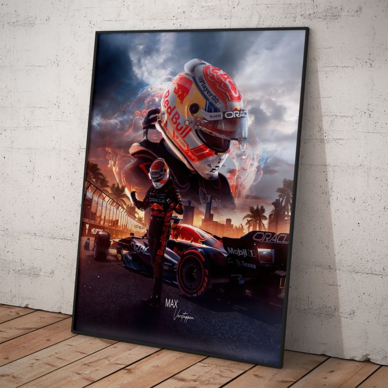 Plagát Max Verstappen, jazdec F1, s prezývkou Mad Max