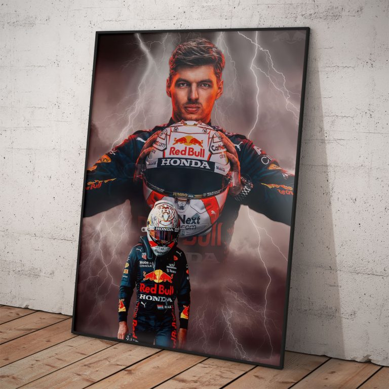 Športový plagát Max Verstappen v ére RedBull, kvalitný pololesklý papier