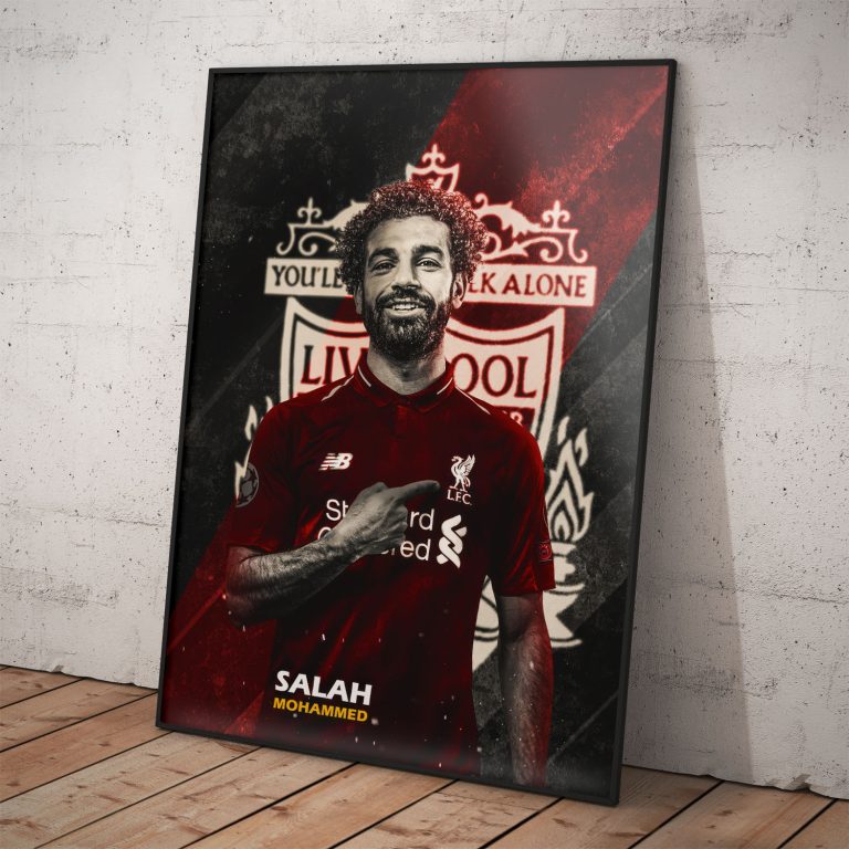 Plagát Mohamed Salah pre fanúšikov Liverpool FC s kvalitnou tlačou