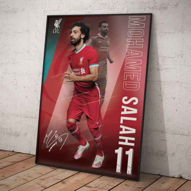 Mohamed Salah - Egyptian King na plagáte. Originálny dizajn.