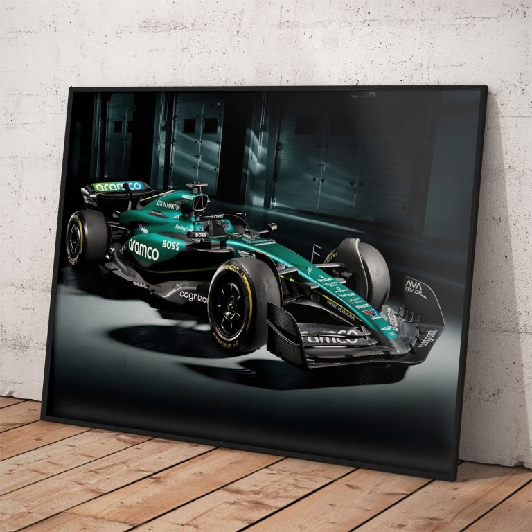 Aston Martin Formula 1 tímový plagát pre sezónu 2025, vysoko kvalitný papier