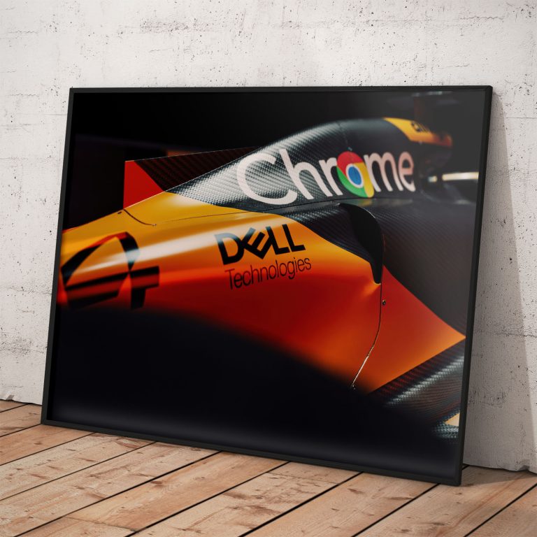 Poster monopostu McLaren MCL39 pre sezónu 2025, kvalitná tlač a originálny tímový dizajn,