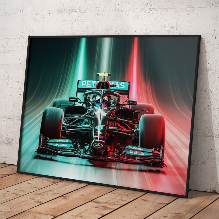 Plagát Mercedes AMG Petronas Formula 1 tímu s kvalitnou tlačou