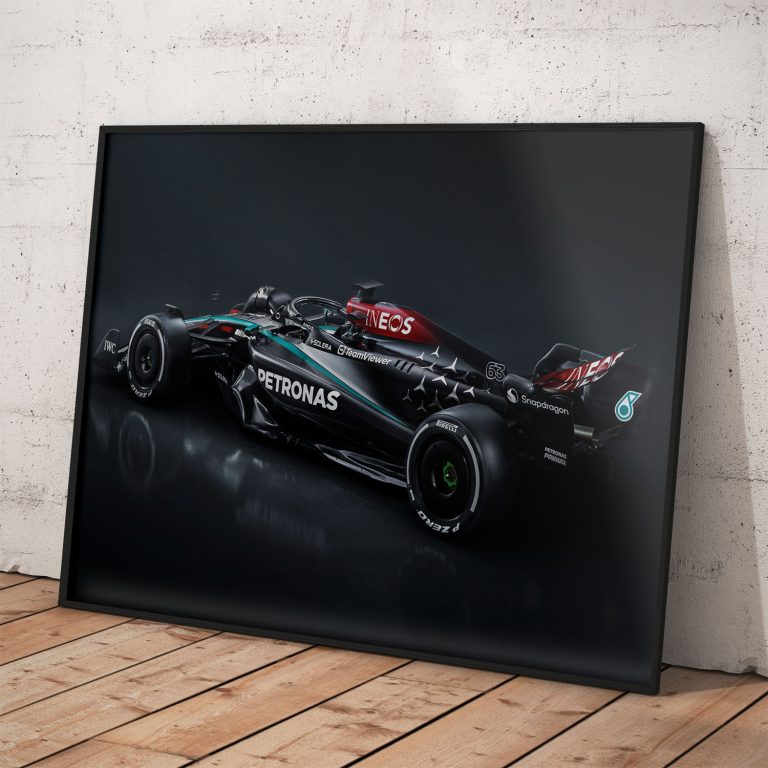 Plagát Mercedes AMG Petronas Formula 1 tímu s kvalitnou tlačou