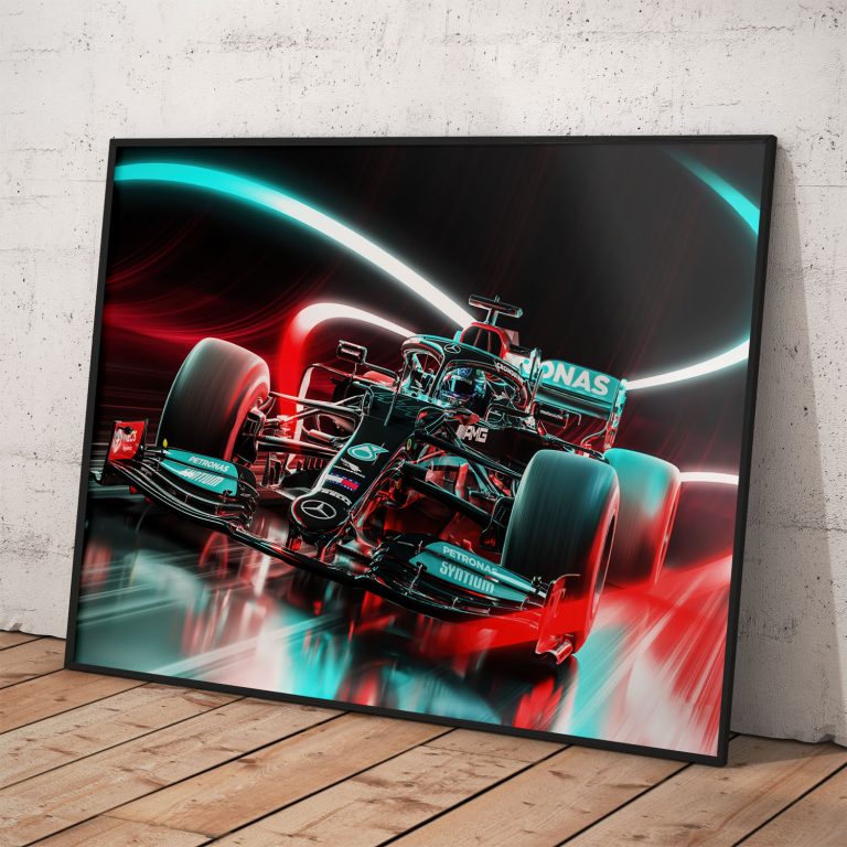 Plagát Mercedes AMG Petronas Formula 1 tímu s kvalitnou tlačou