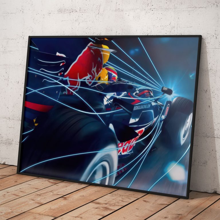 RedBull Racing poster: žiarivé farby a tímová kvalita na vašej stene.