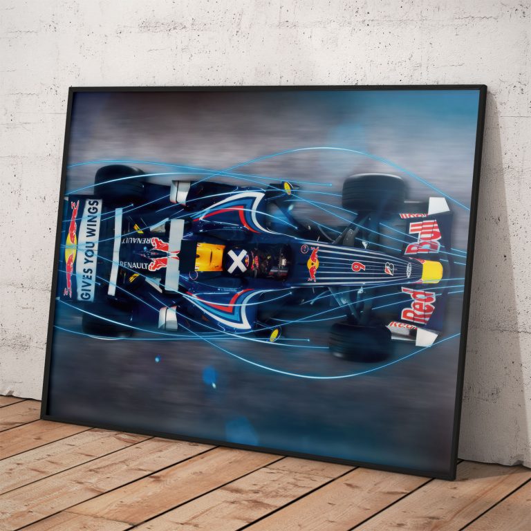 RedBull Racing poster: žiarivé farby a tímová kvalita na vašej stene.