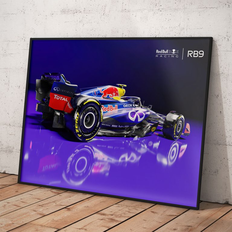 RedBull Racing RB9 2013 – slovenský plagát s pôsobivým dizajnom.