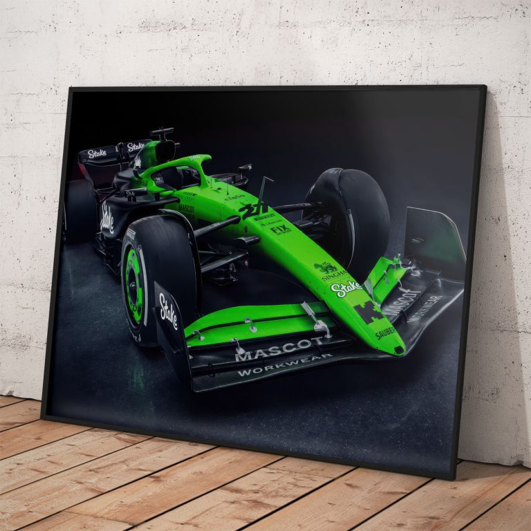 Sauber Stake Team 2025 plagát - dizajn a výroba Slovensko, dostupný v rozmeroch od A3 po A0.