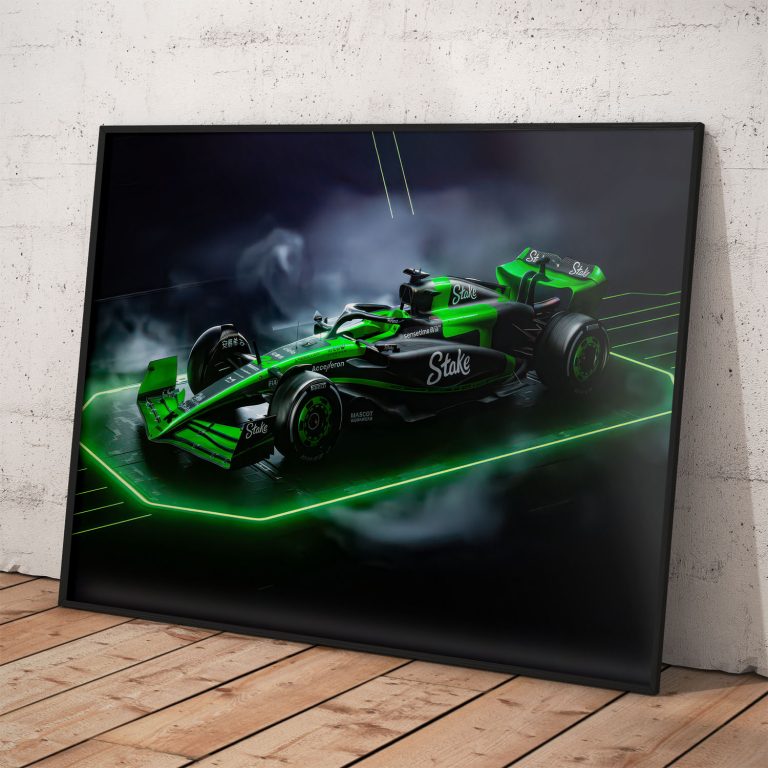 Sauber Stake Team 2025 plagát - dizajn a výroba Slovensko, dostupný v rozmeroch od A3 po A0.