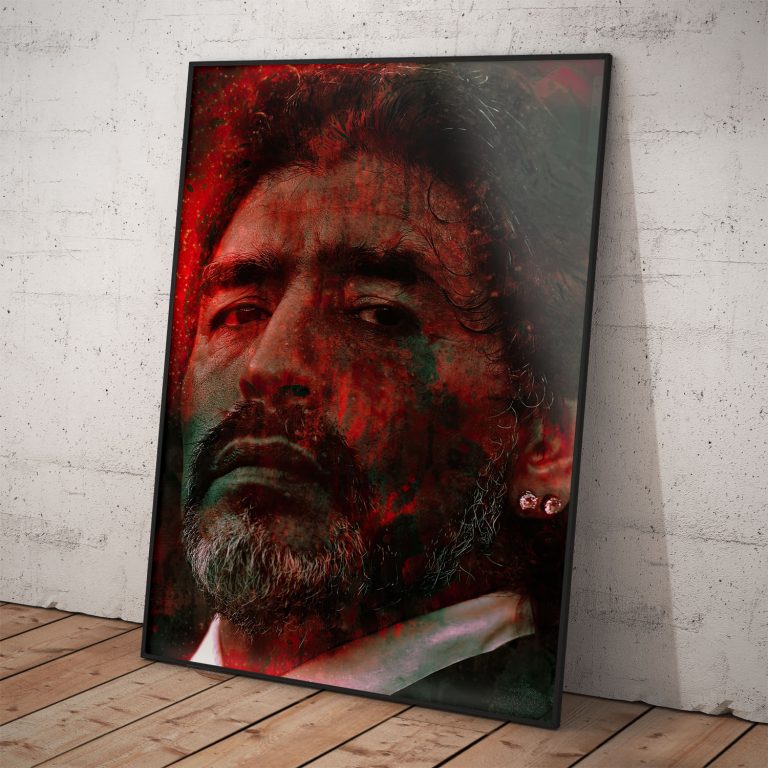 Portrét Diega Maradonu na kvalitnom plagáte, dizajnované a vyrobené na s láskou.