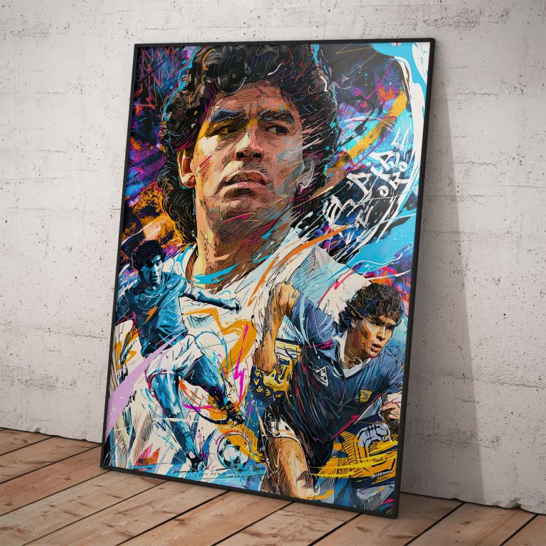 Umelecký poster Diega Maradonu na kvalitnom pololesklom papieri