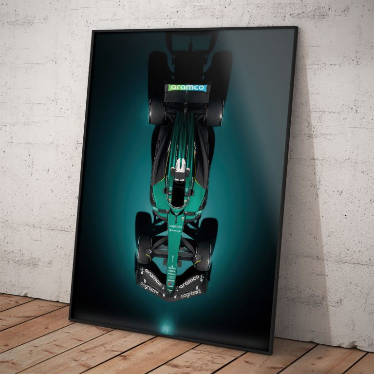 Aston Martin Formula 1 2025 pohľad zhora plagát na pololesklom papieri