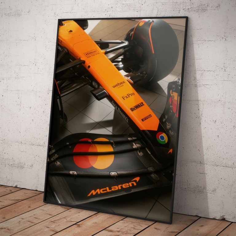 Poster monopostu McLaren MCL39 pre sezónu 2025, kvalitná tlač a originálny tímový dizajn,