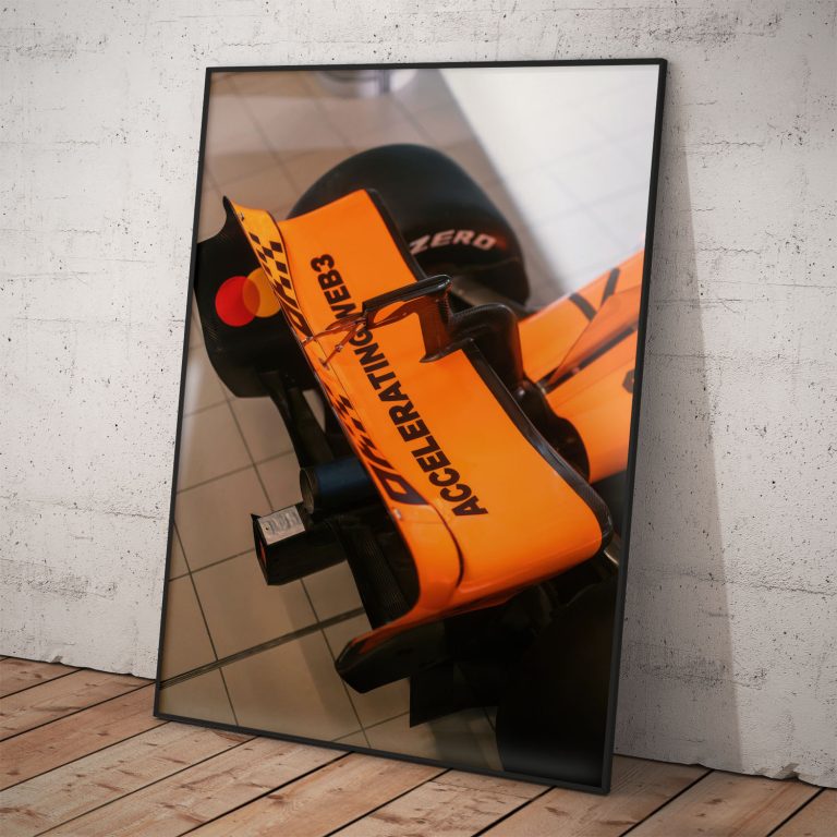 Poster monopostu McLaren MCL39 pre sezónu 2025, kvalitná tlač a originálny tímový dizajn,
