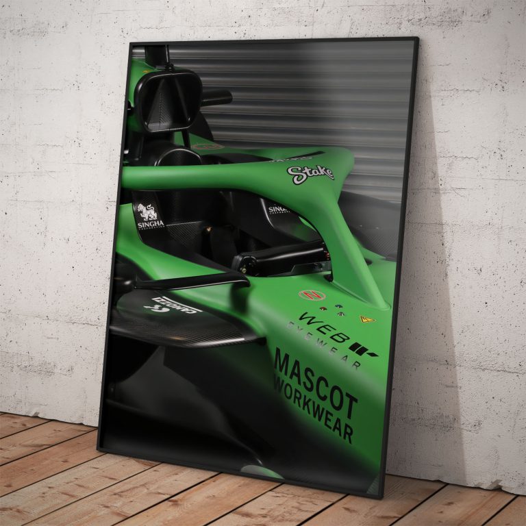 Sauber Stake Team 2025 plagát - dizajn a výroba Slovensko, dostupný v rozmeroch od A3 po A0.