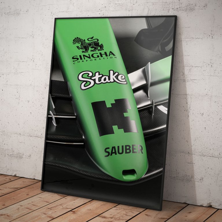 Sauber Stake Team 2025 plagát - dizajn a výroba Slovensko, dostupný v rozmeroch od A3 po A0.