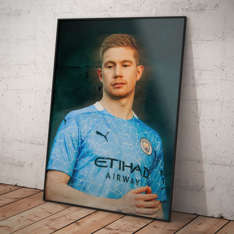 Plagát Kevin De Bruyne z Manchester City - futbalový hráč v akcii na ihrisku
