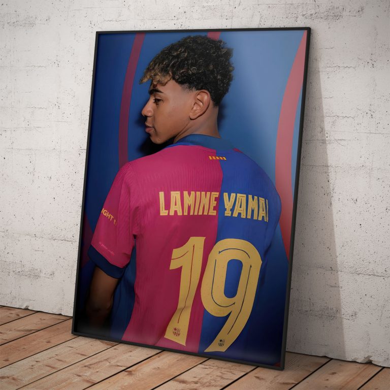 Plagát Lamine Yamal s číslom 19, kvalitný pololesklý papier, slovenský dizajn