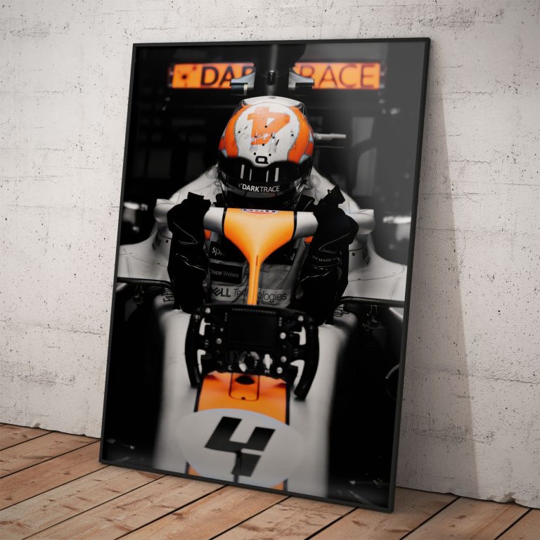 Vychutnajte si detailný plagát Lando Norris s monopostom McLaren, navrhnutý a vyrobený s dôrazom na detail.