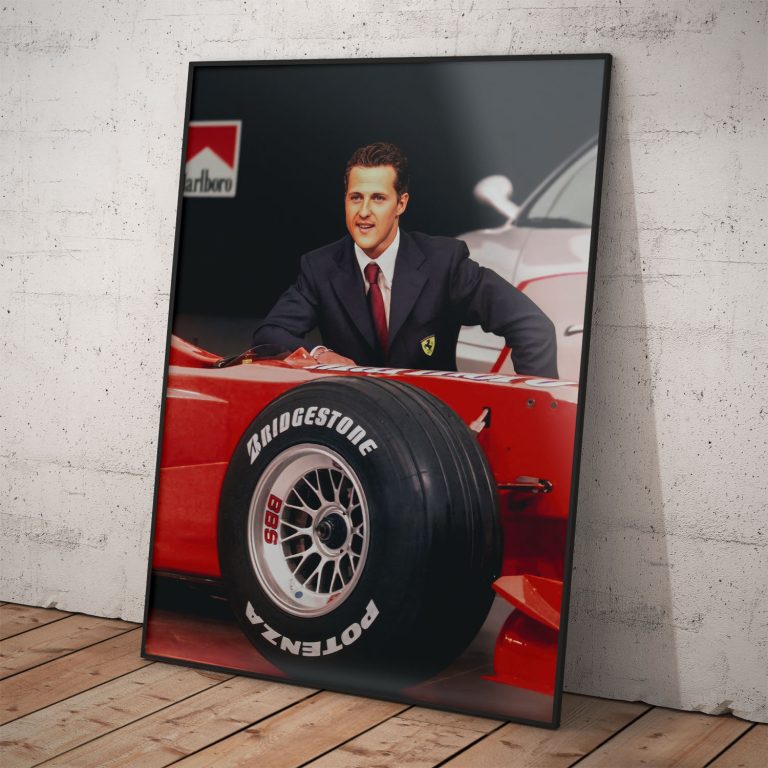 Michael Schumacher v ikonickom monoposte Ferrari - plagát na kvalitnom foto-papieri.
