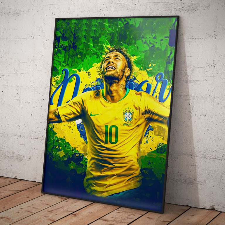 Neymar Jr v brazílskom drese - plagát s kvalitnou tlačou a možnosťou rámovania.