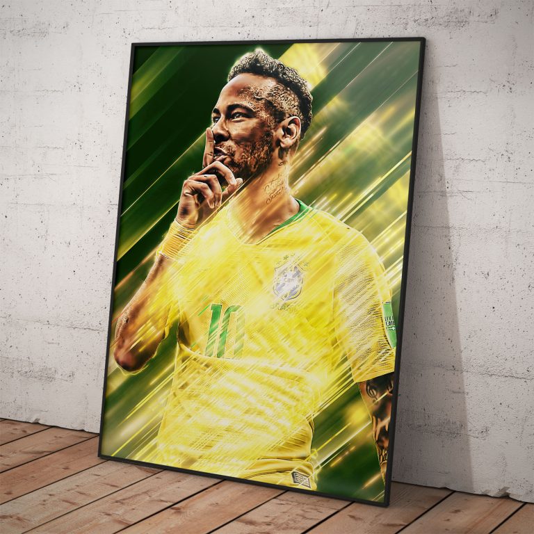 Neymar Jr v brazílskom drese - plagát s kvalitnou tlačou a možnosťou rámovania.