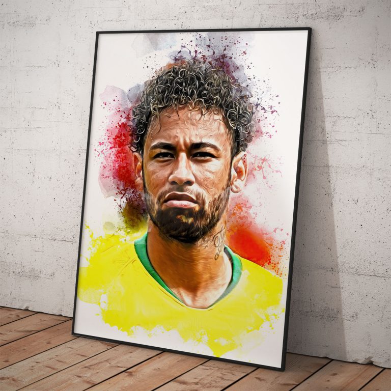 Neymar Jr umelecký plagát: Štýlový dizajn, overená kvalita, žiarivé farby.