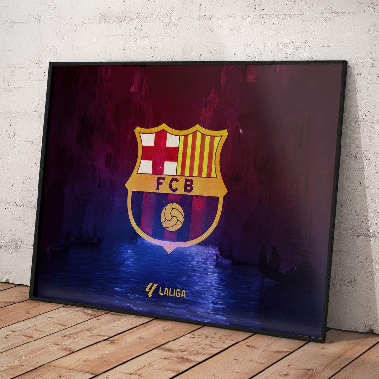 FC Barcelona plagát s výraznými farbami na kvalitnom pololesklom papieri