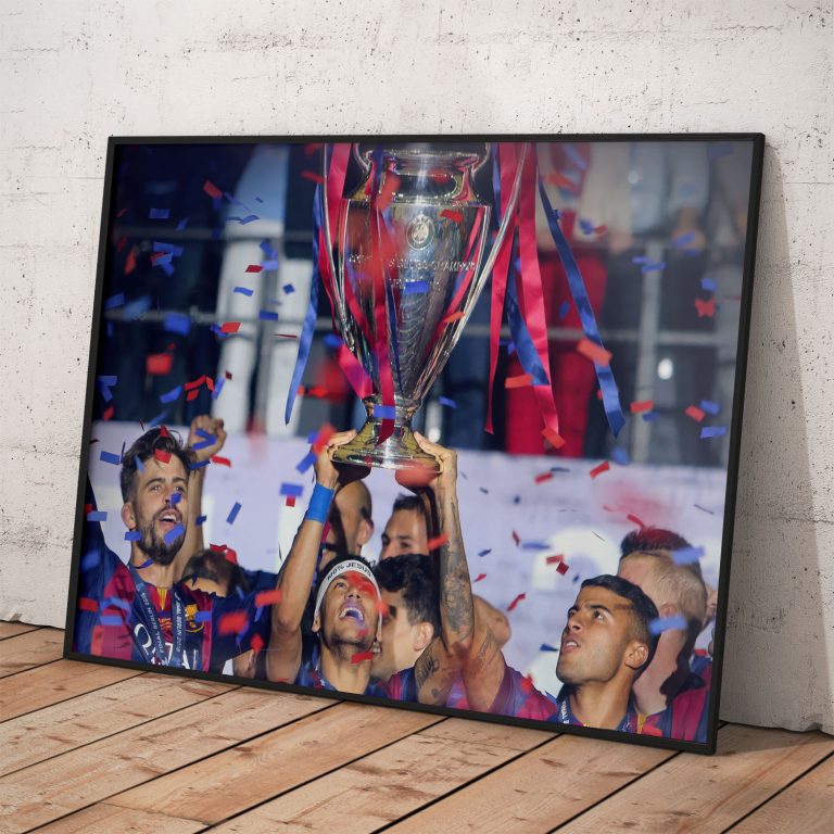 Plagát futbalového klubu FC Barcelona, oslava titulu