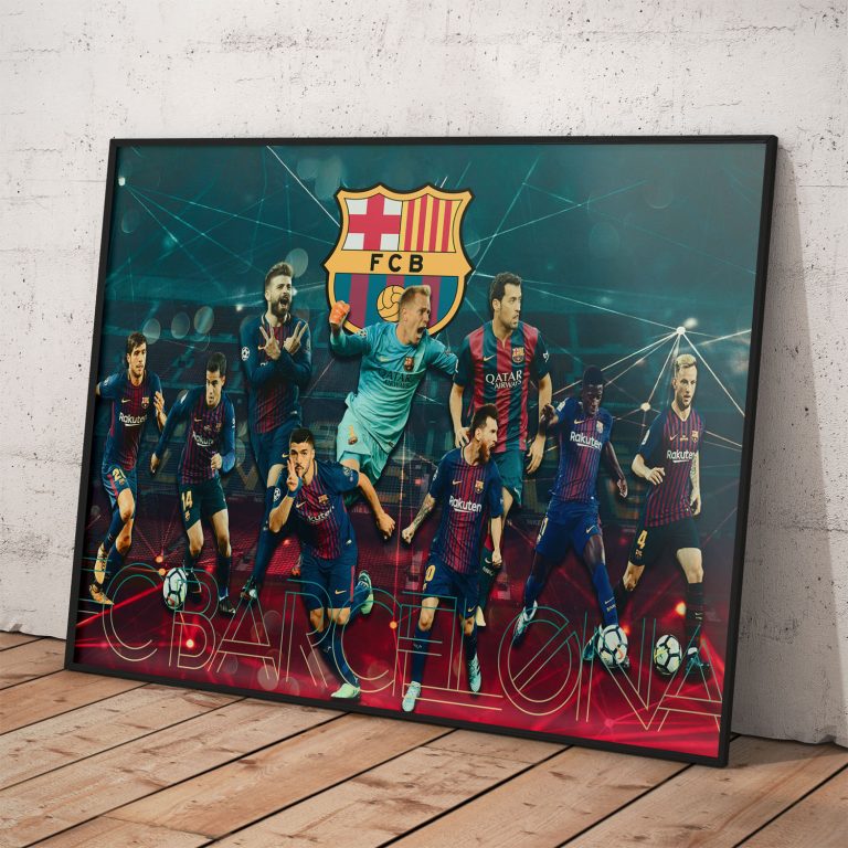 Plagát FC Barcelona s kvalitnou tlačou a farebnými detailmi