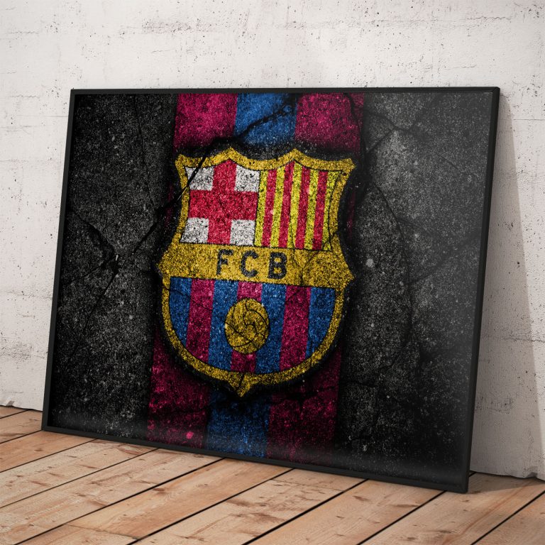 Umelecký poster FC Barcelona na kvalitnom papieri s voliteľným rámovaním