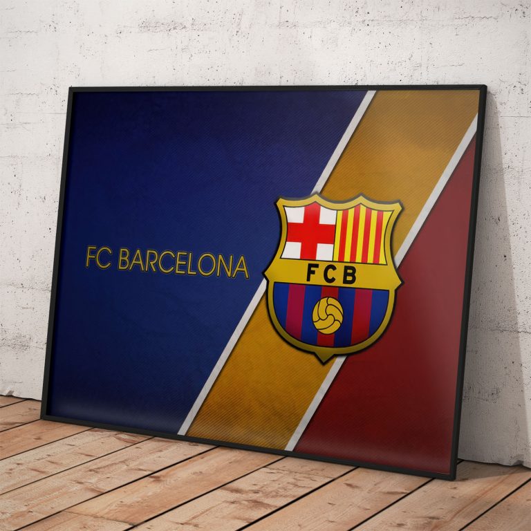 Plagát FC Barcelona s kvalitným pololesklým papierom a voliteľným rámovaním