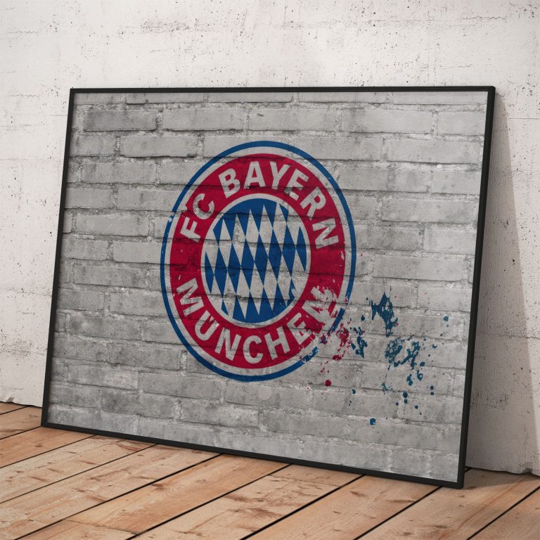 Plagát FC Bayern s graffiti logom na kvalitnom pololesklom papieri