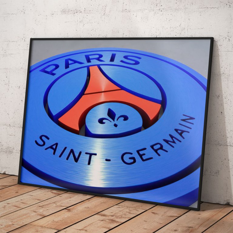 Plagát PSG s metalickým pozadím, kvalitný pololesklý papier