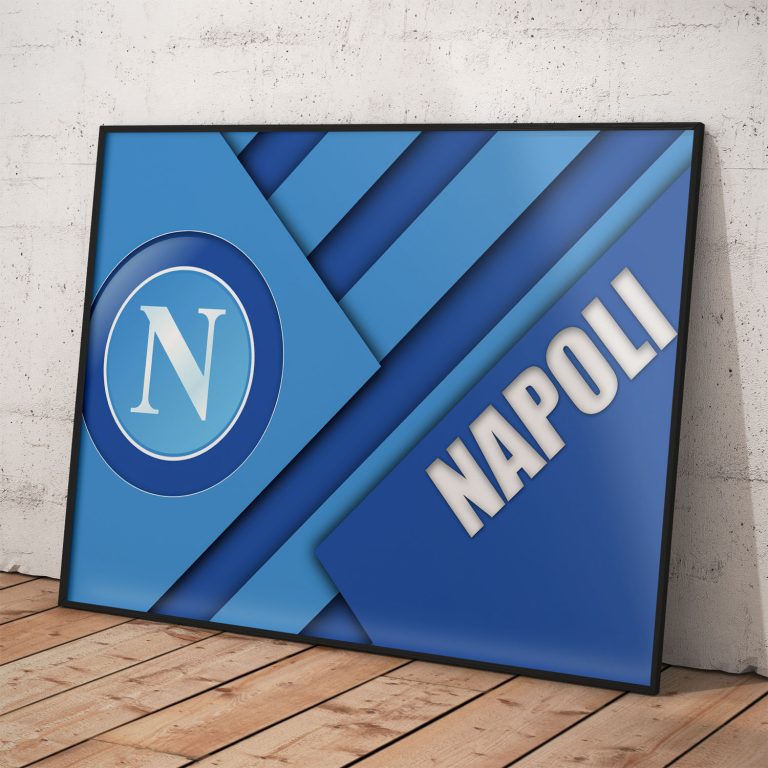 Plagát futbalového klubu SSC Neapol s nápisom Napoli na kvalitnom papieri