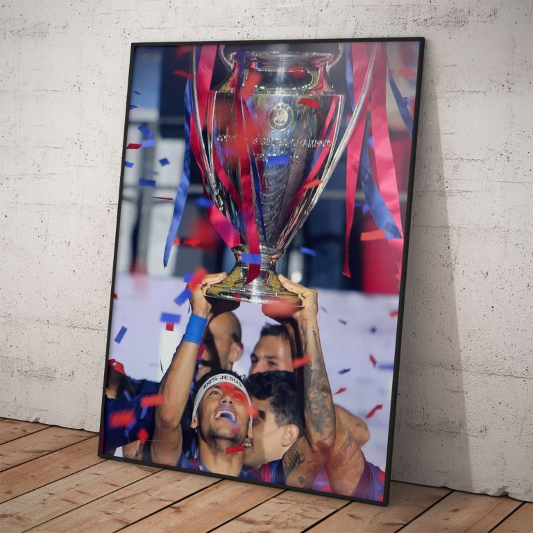 FC Barcelona oslavuje titul na kvalitnom plagáte s možnosťou rámovania.