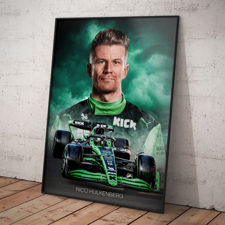 Plagát Nico Hülkenberg s monopostom Sauber, kvalitný pololesklý papier