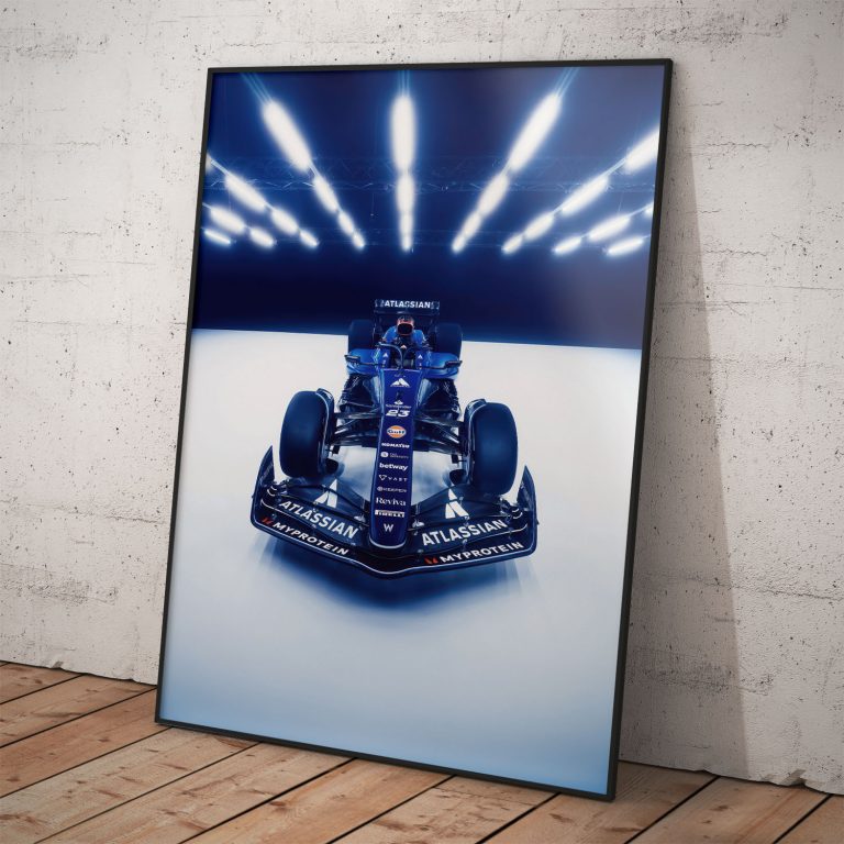 Tímový poster Williams Racing monopost FW46 s kvalitnou tlačou a žiarivými farbami
