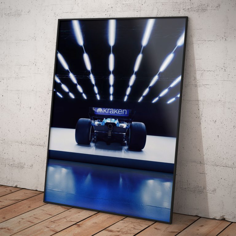Plagát Williams Racing monopost FW46 F1 v originálnych farbách.