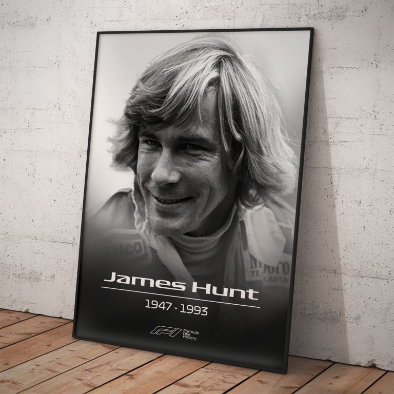 Poster na spomienku | James Hunt | Pamätná kolekcia na legendy Formula 1
