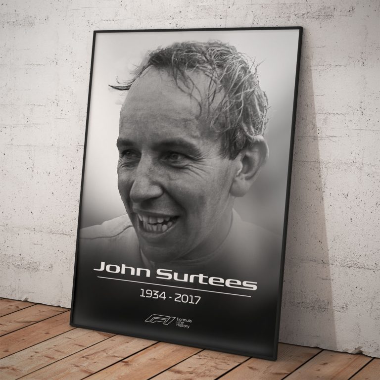 Poster na spomienku | John Surtees | Pamätná kolekcia na legendy Formula 1