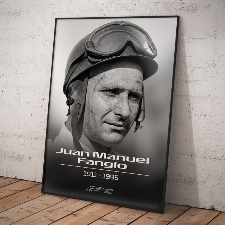 Poster na spomienku | Juan Manuel Fangio | Pamätná kolekcia na legendy Formula 1