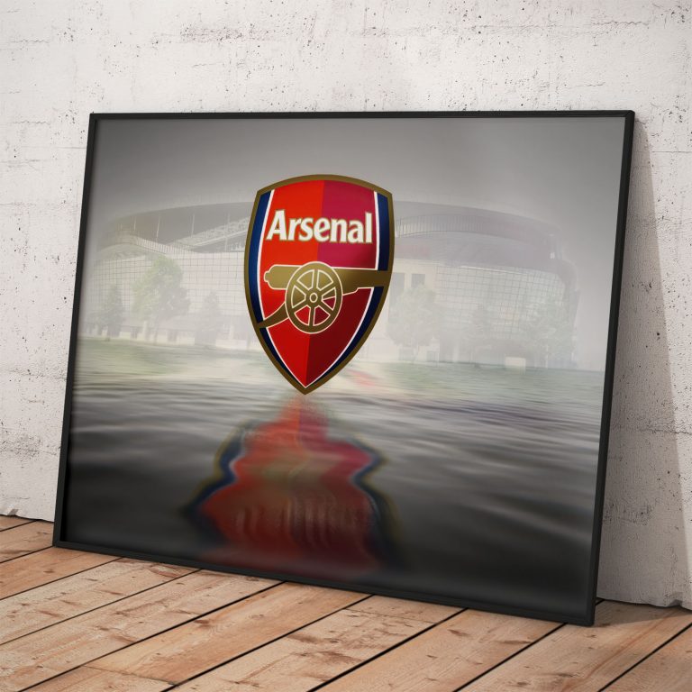 Plagát Arsenal FC s logom, kvalitný pololesklý papier, od A3 do A0