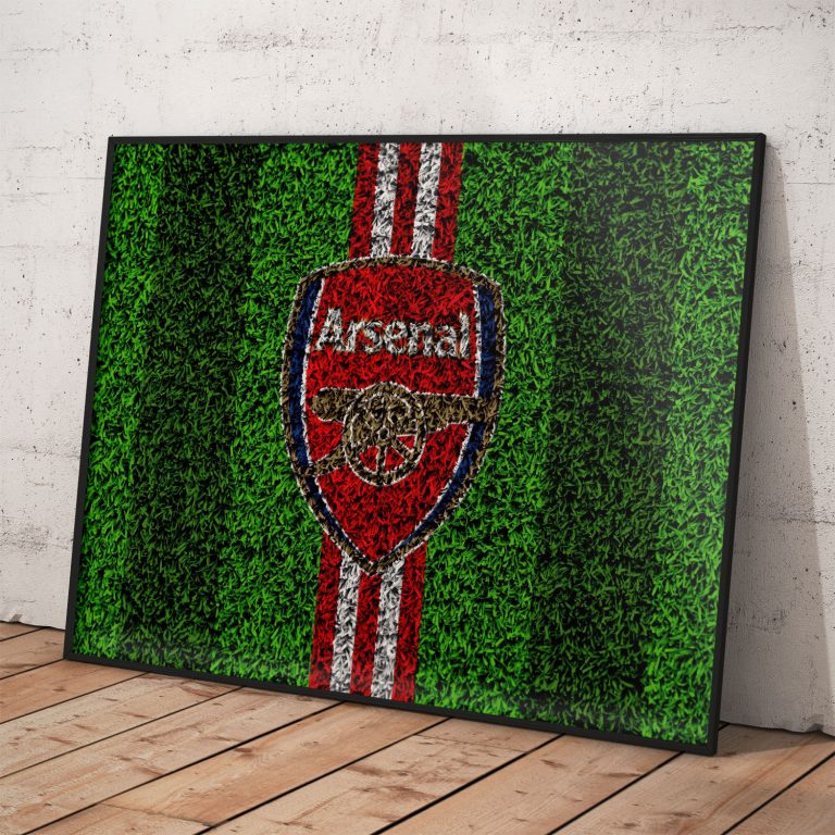 Arsenal FC plagát s logom, kvalitný pololesklý papier, voliteľné rámovanie
