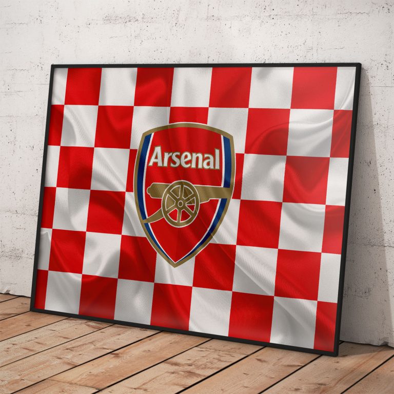 Plagát Arsenal FC s vlajkou, kvalitný pololesklý papier, rôzne rozmery